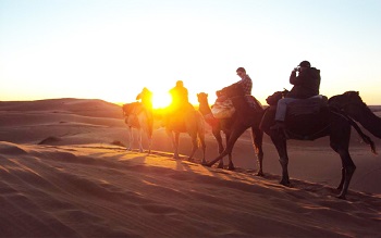 Noche en camello en el desierto de Merzouga